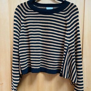 Cozy Knit Striped Crop Sweater (size M)